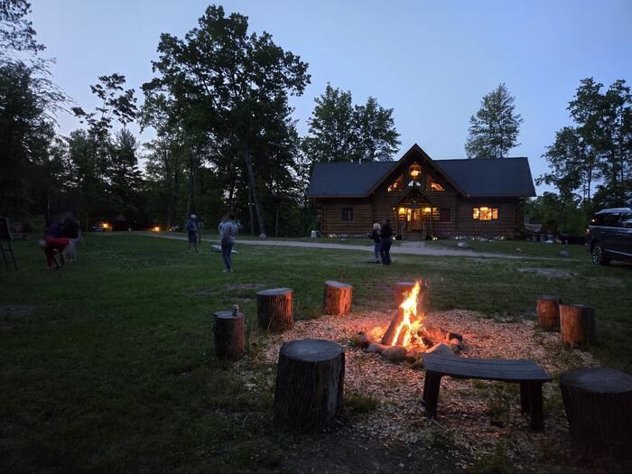 The fire pit at dusk