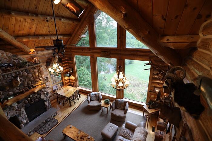 Looking down from the loft
