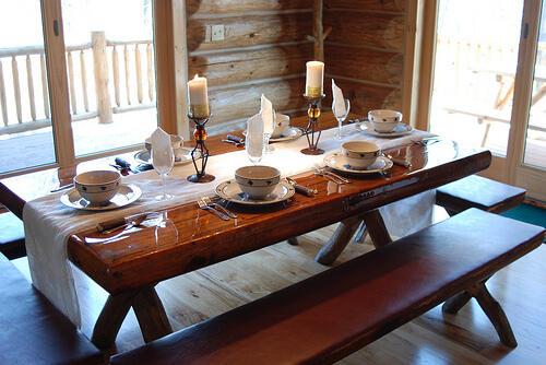 The long table, set for company