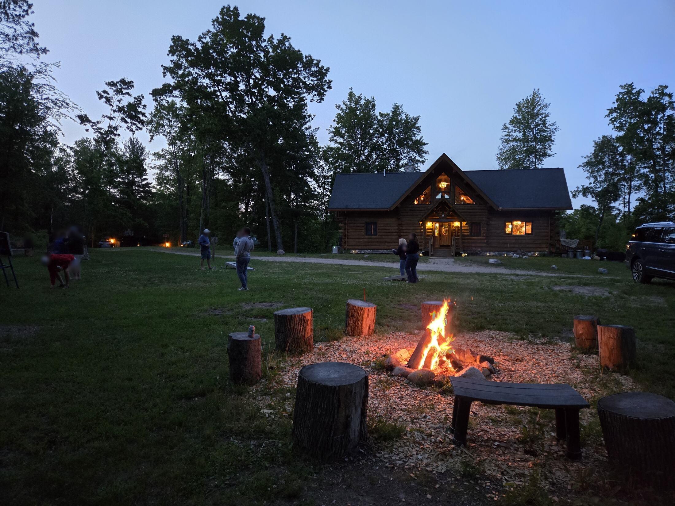 Edgetts Lodge, Luther Michigan, Fires burn late in the summer