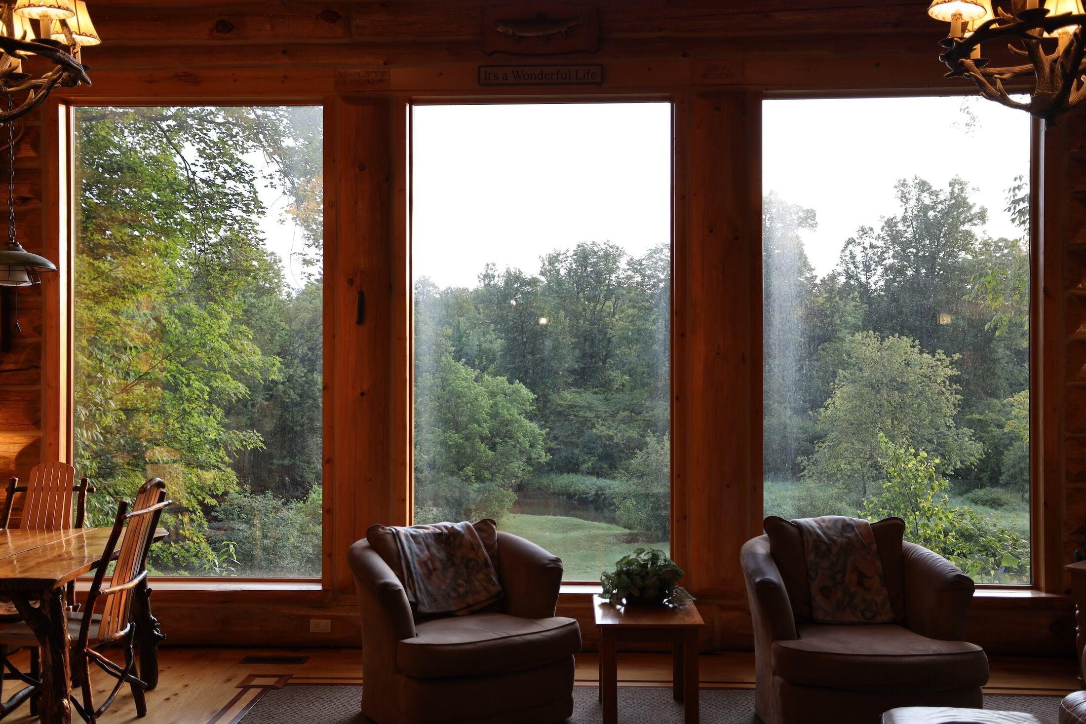 Edgetts Lodge, Luther Michigan, The river, from the couch