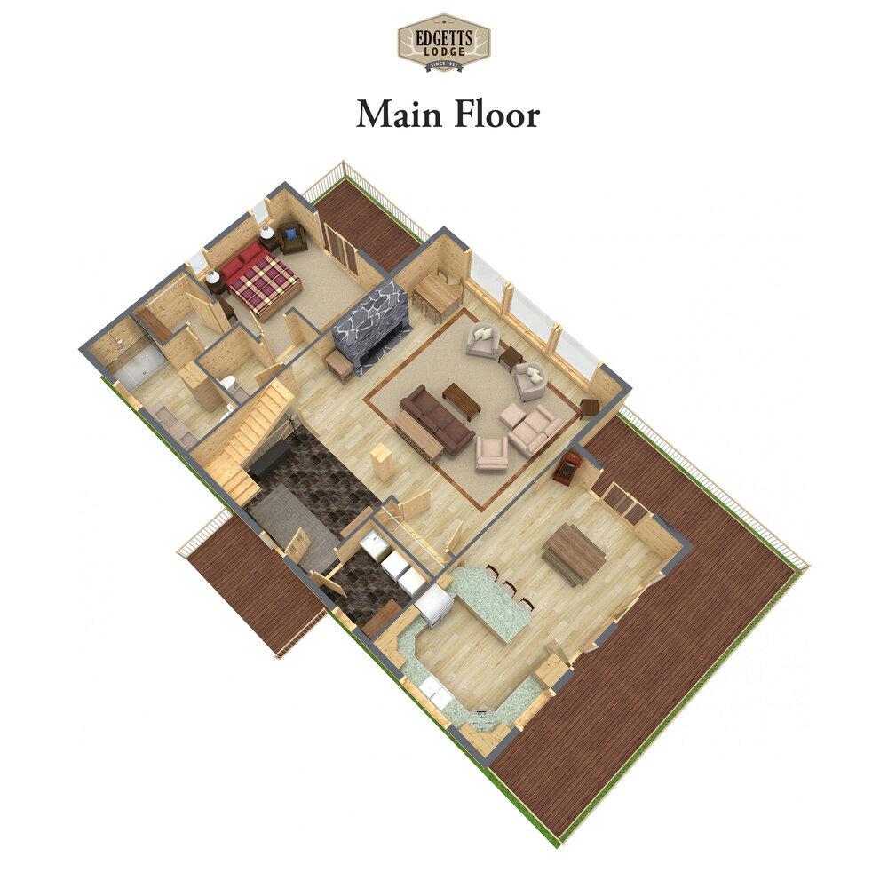 Main Floor floor plan of Edgetts Lodge